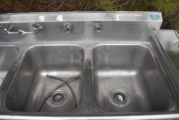 Advance Tabco Stainless Steel Commercial 3 Bay Sink w/ Handles. 59x27x46 - Image 4 of 6