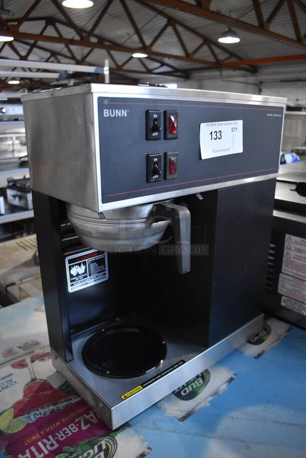 Bunn VPR BLACK Stainless Steel Commercial Countertop 2 Burner Coffee Machine w/ Metal Brew Basket. 120 Volts, 1 Phase. 16x9x20 - Image 2 of 5
