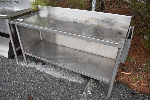 Stainless Steel Commercial Table w/ Knife Holder, Back Splash and Under Shelf. 63x24x37 - Image 2 of 6