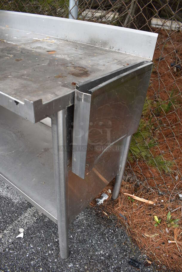 Stainless Steel Commercial Table w/ Knife Holder, Back Splash and Under Shelf. 63x24x37 - Image 3 of 6