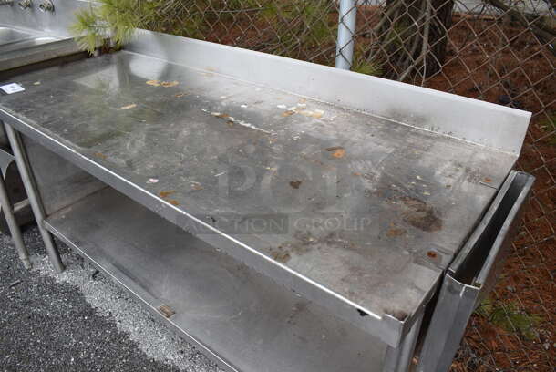 Stainless Steel Commercial Table w/ Knife Holder, Back Splash and Under Shelf. 63x24x37 - Image 4 of 6