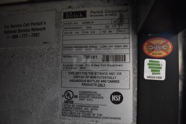 Perlick DDS60-IR Stainless Steel Commercial Direct Draw Kegerator on Commercial Casters. 115 Volts, 1 Phase. 64x30x45. Tested and Powers On But Does Not Get Cold - Image 6 of 6