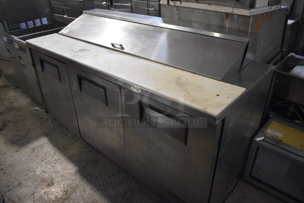 True TSSU-72-18 Stainless Steel Commercial Sandwich Salad Prep Table Bain Marie Mega Top on Commercial Casters. 115 Volts, 1 Phase. 72x30x42. Tested and Working! - Image 1 of 8
