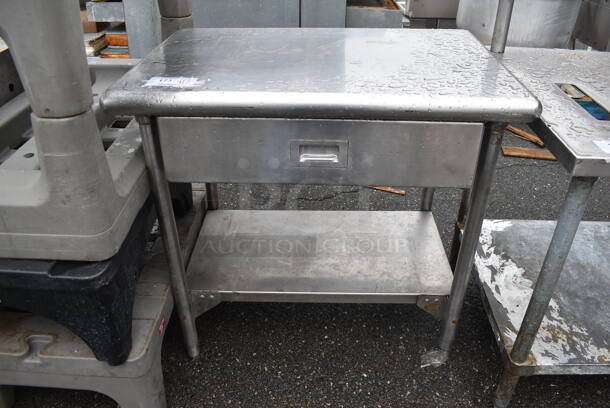 Stainless Steel Table w/ Drawer and Under Shelf. 36x24x35 - Image 1 of 4