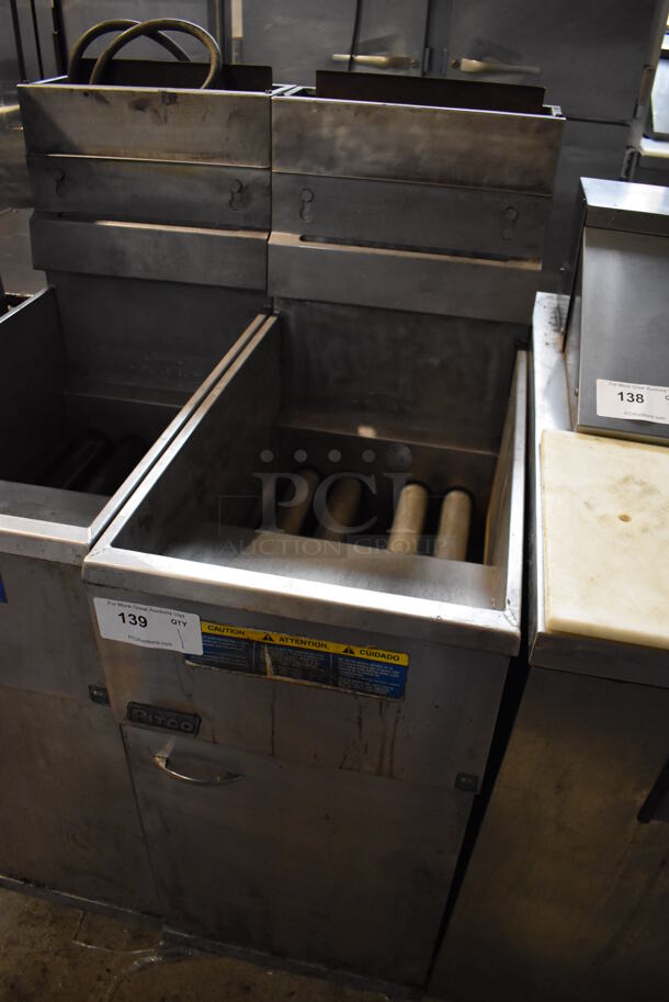 2016 Pitco Frialator 40D Stainless Steel Commercial Propane Gas Powered Deep Fat Fryer w/ 2 Metal Fry Baskets. 115,000 BTU. 15.5x30x47 - Image 3 of 6