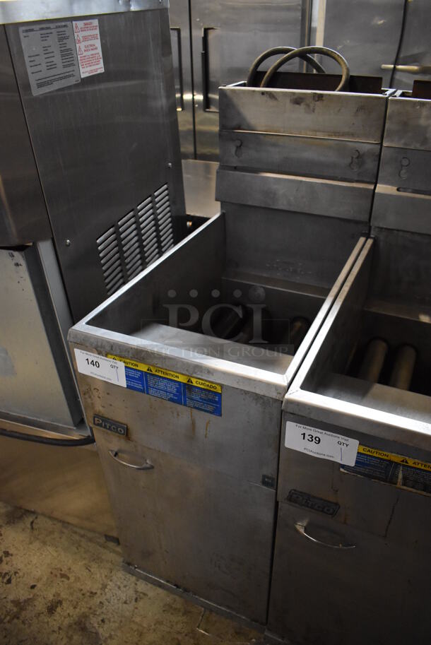 2016 Pitco Frialator 40D Stainless Steel Commercial Propane Gas Powered Deep Fat Fryer w/ 2 Metal Fry Baskets. 115,000 BTU. 15.5x30x47 - Image 2 of 6