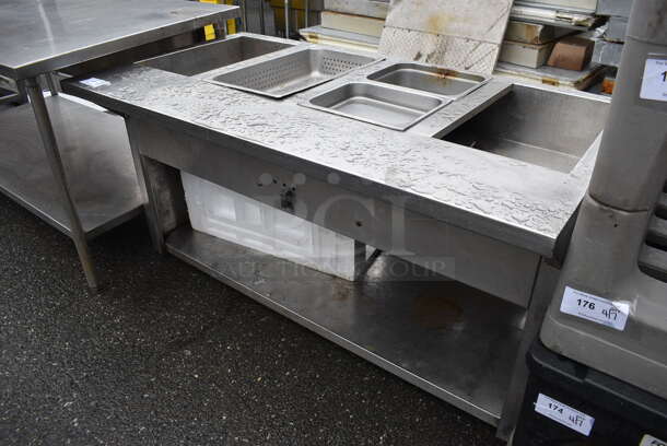 Stainless Steel Commercial Steam Table w/ Under Shelf. 60x32x33