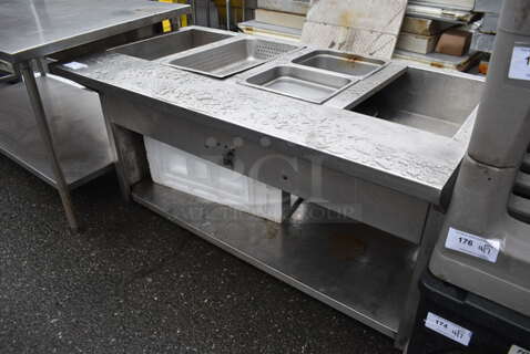 Stainless Steel Commercial Steam Table w/ Under Shelf. 60x32x33