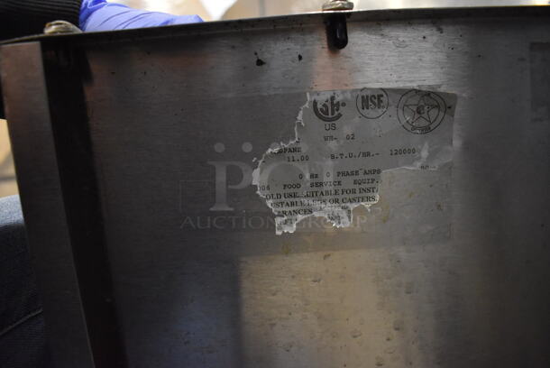 Dean SR152GP Stainless Steel Commercial Propane Gas Powered Deep Fat Fryer w/ Metal Fry Basket on Commercial Casters. 120,000 BTU. 16x30x46 - Image 6 of 6