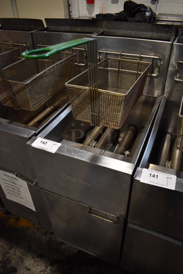 Dean SR152GP Stainless Steel Commercial Propane Gas Powered Deep Fat Fryer w/ Metal Fry Basket on Commercial Casters. 120,000 BTU. 16x30x46 - Image 3 of 6