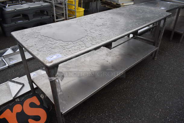 Stainless Steel Table w/ Under Shelf. 84x30x34