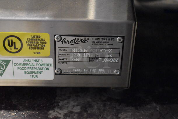 Cretors MIXER CMTRA-X Stainless Steel Commercial Countertop Coated Mixer Tumbler w/ Stock Pot. 120 Volts, 1 Phase. 27x25x33. Tested and Working! - Image 5 of 6