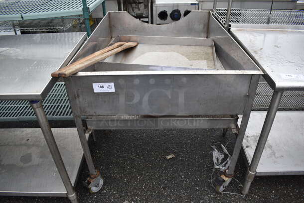 Stainless Steel Bin on Commercial Casters. 37x49x35.5