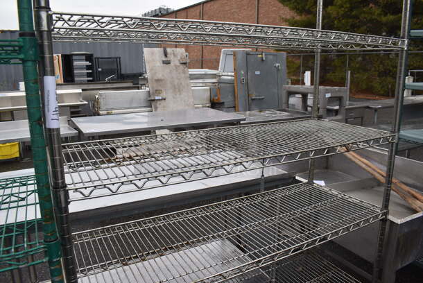Chrome Finish 5 Tier Wire Shelving Unit on Commercial Casters. BUYER MUST DISMANTLE. PCI CANNOT DISMANTLE FOR SHIPPING. PLEASE CONSIDER FREIGHT CHARGES. 48x18x76 - Image 2 of 4