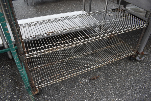 Chrome Finish 5 Tier Wire Shelving Unit on Commercial Casters. BUYER MUST DISMANTLE. PCI CANNOT DISMANTLE FOR SHIPPING. PLEASE CONSIDER FREIGHT CHARGES. 48x18x76 - Image 3 of 4
