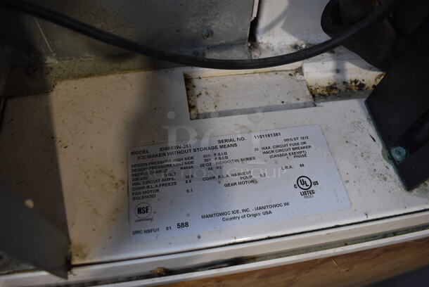 2012 Manitowoc ID0853W-261 Stainless Steel Commercial Ice Machine Head on Commercial Bin. 208-230 Volts, 1 Phase. 31x34x72.5 - Image 5 of 6