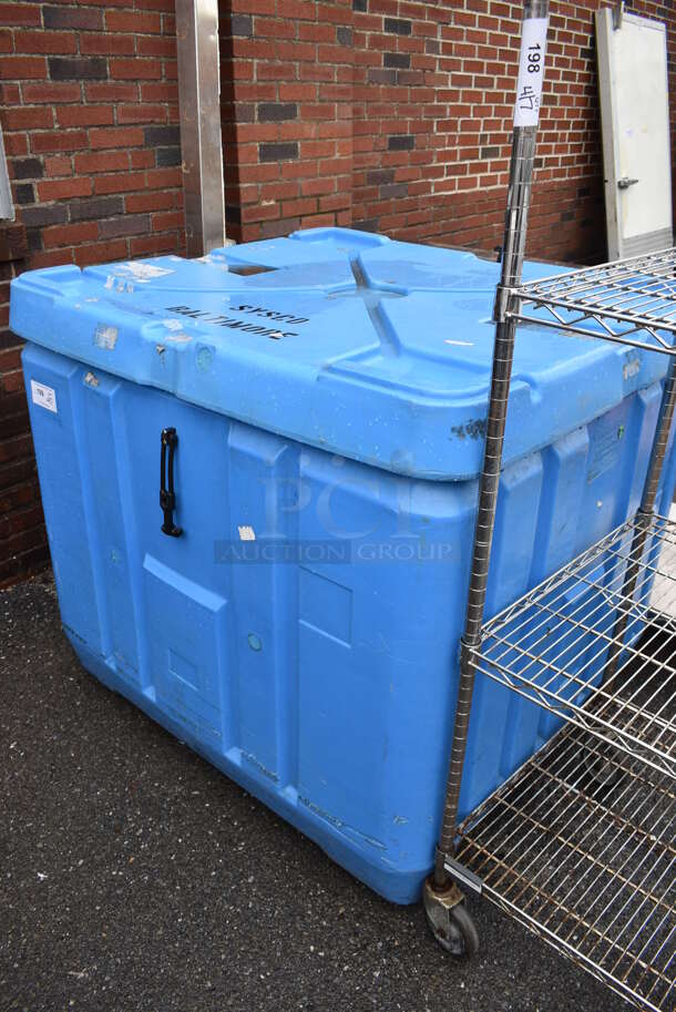 Blue Poly Bin w/ Lid. 46x43x42.5 - Image 2 of 4