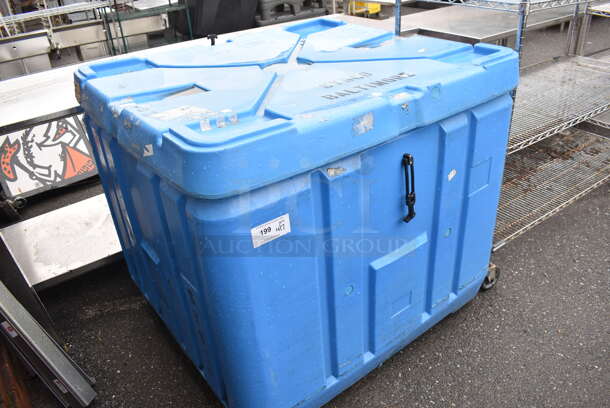 Blue Poly Bin w/ Lid. 46x43x42.5 - Image 4 of 4
