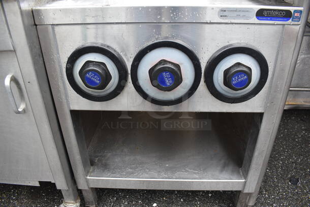 Amtekco D61689 Stainless Steel Commercial Counter w/ 3 Cup Dispensers and Under Shelf. 24x28x30 - Image 3 of 4