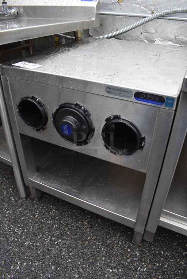 Amtekco D61689 Stainless Steel Commercial Counter w/ 3 Cup Dispensers and Under Shelf. 24x28x30 - Image 3 of 3