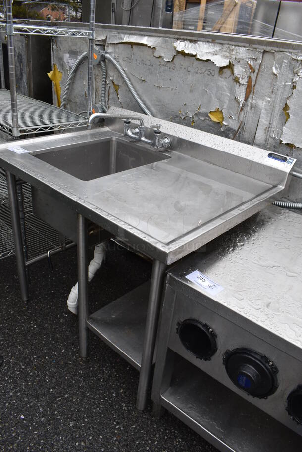 Stainless Steel Commercial Table w/ Sink Basin, Faucet and Handles. 42x30x39 - Image 3 of 4