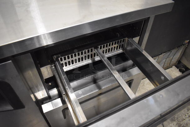 Turbo Air TUR-48SD-D2 Stainless Steel Commercial 1 Door w/ 2 Drawers Work Top Cooler on Commercial Casters. 115 Volts, 1 Phase. 48x30x34. Tested and Working! - Image 5 of 5