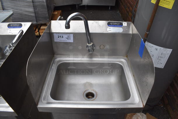 Amtekco Stainless Steel Commercial Single Bay Sink w/ Faucet. 17x16x45 - Image 3 of 3