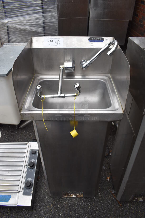 Amtekco Stainless Steel Commercial Single Bay Sink w/ Faucet. 17x16x45