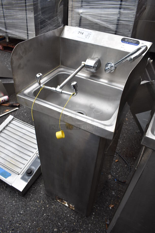Amtekco Stainless Steel Commercial Single Bay Sink w/ Faucet. 17x16x45 - Image 3 of 4