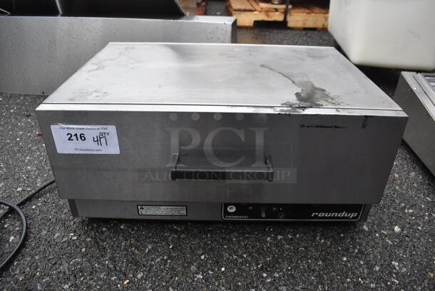 Roundup WD-21A Stainless Steel Commercial Warming Drawer. 120 Volts, 1 Phase. 22x16x10. Tested and Does Not Power On