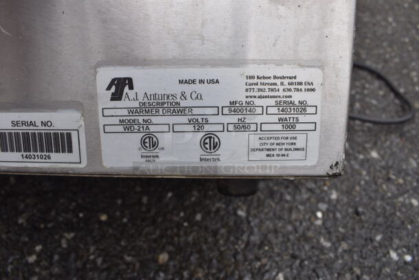Roundup WD-21A Stainless Steel Commercial Warming Drawer. 120 Volts, 1 Phase. 22x16x10. Tested and Does Not Power On - Image 5 of 6