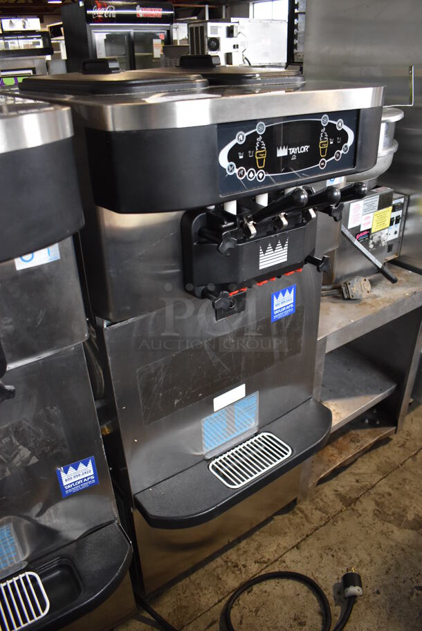 2012 Taylor C723-33 Stainless Steel Commercial Floor Style Water Cooled 2 Flavor Soft Serve Ice Cream Machine on Commercial Casters. 208-230 Volts, 3 Phase. 23x35x56 - Image 2 of 7