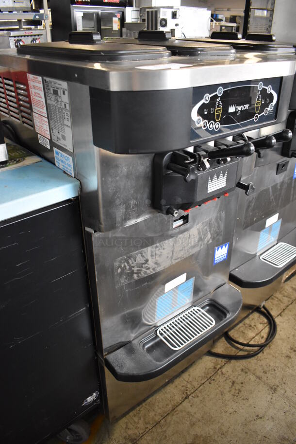 2012 Taylor C723-33 Stainless Steel Commercial Floor Style Water Cooled 2 Flavor Soft Serve Ice Cream Machine on Commercial Casters. 208-230 Volts, 3 Phase. 23x35x56 - Image 3 of 8