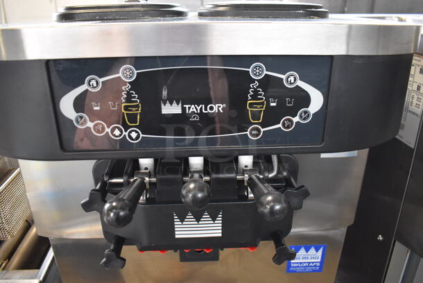 2012 Taylor C723-33 Stainless Steel Commercial Floor Style Water Cooled 2 Flavor Soft Serve Ice Cream Machine on Commercial Casters. 208-230 Volts, 3 Phase. 23x35x56 - Image 3 of 9