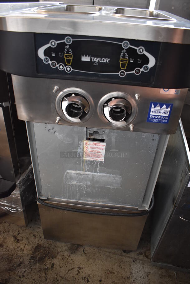 2012 Taylor C723-33 Stainless Steel Commercial Floor Style Water Cooled 2 Flavor Soft Serve Ice Cream Machine on Commercial Casters. Missing Parts. 208-230 Volts, 3 Phase. 23x35x56 - Image 3 of 9