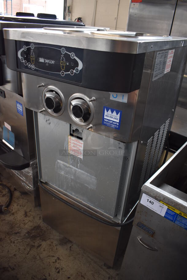 2012 Taylor C723-33 Stainless Steel Commercial Floor Style Water Cooled 2 Flavor Soft Serve Ice Cream Machine on Commercial Casters. Missing Parts. 208-230 Volts, 3 Phase. 23x35x56 - Image 4 of 9