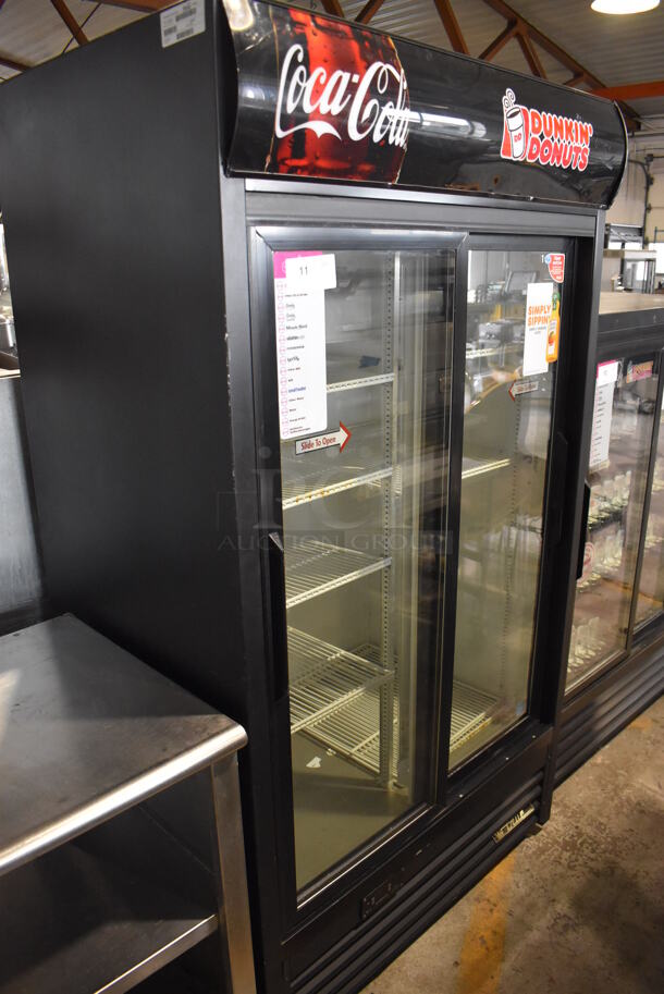 2012 True GDM-37EM ENERGY STAR Metal Commercial 2 Door Reach In Cooler Merchandiser w/ Poly Coated Racks. 115 Volts, 1 Phase. 44x31x79. Tested and Working! - Image 2 of 6