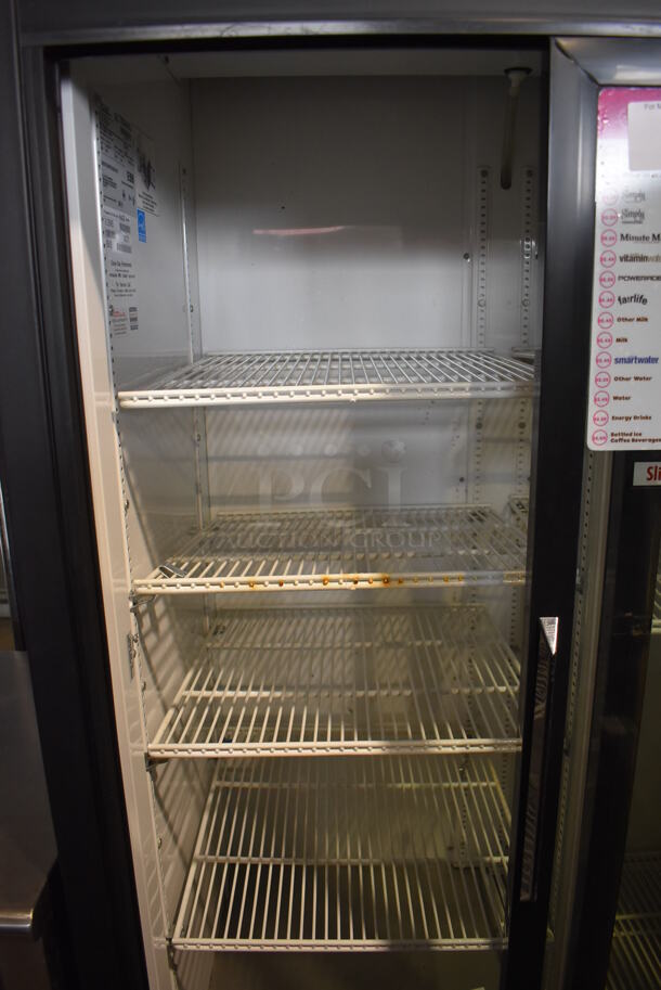 2012 True GDM-37EM ENERGY STAR Metal Commercial 2 Door Reach In Cooler Merchandiser w/ Poly Coated Racks. 115 Volts, 1 Phase. 44x31x79. Tested and Working! - Image 5 of 6