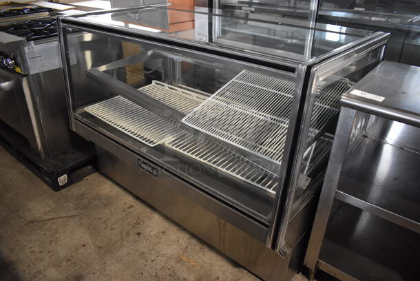 Leader Stainless Steel Commercial Floor Style Deli Display Case Merchandiser. 57x35x42. Tested and Powers On But Does Not Get Cold