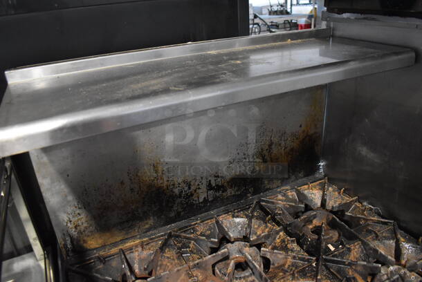 Radiance Stainless Steel Commercial Natural Gas Powered 6 Burner Range w/ Oven, Over Shelf and Back Splash. 36x30x58 - Image 4 of 7