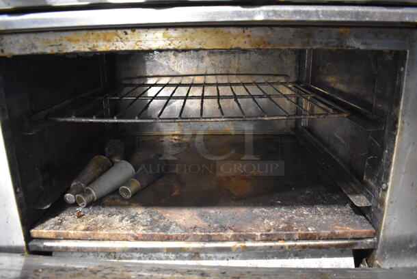 Radiance Stainless Steel Commercial Natural Gas Powered 6 Burner Range w/ Oven, Over Shelf and Back Splash. 36x30x58 - Image 6 of 7