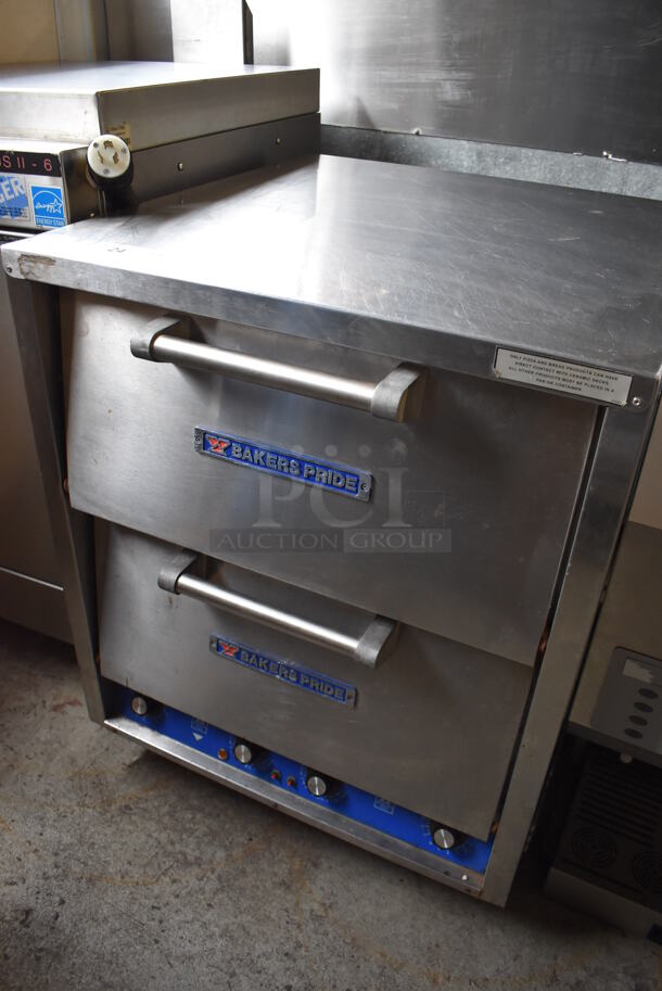 Bakers Pride P-44 Stainless Steel Commercial Electric Powered Double Deck Pizza Oven w/ Cooking Stones. 208 Volts. 26x28x32.5 - Image 2 of 11