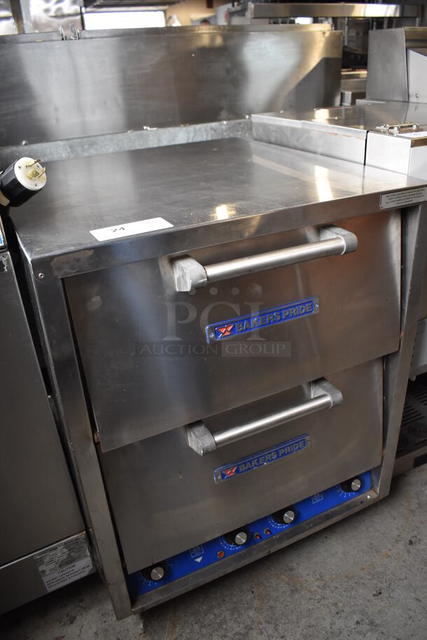 Bakers Pride P-44 Stainless Steel Commercial Electric Powered Double Deck Pizza Oven w/ Cooking Stones. 208 Volts. 26x28x32.5 - Image 3 of 11