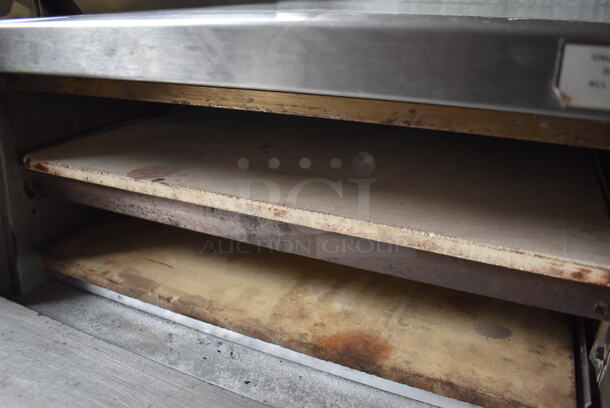 Bakers Pride P-44 Stainless Steel Commercial Electric Powered Double Deck Pizza Oven w/ Cooking Stones. 208 Volts. 26x28x32.5 - Image 6 of 11