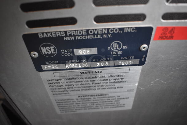Bakers Pride P-44 Stainless Steel Commercial Electric Powered Double Deck Pizza Oven w/ Cooking Stones. 208 Volts. 26x28x32.5 - Image 11 of 11