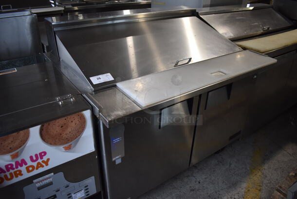 Everest EPBR2 Stainless Steel Commercial Sandwich Salad Prep Table Bain Marie Mega Top on Commercial Casters. 115 Volts, 1 Phase. 48x35x43. Tested and Working!