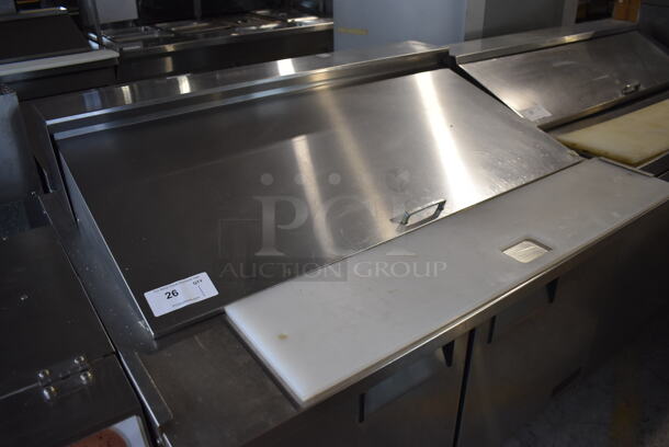 Everest EPBR2 Stainless Steel Commercial Sandwich Salad Prep Table Bain Marie Mega Top on Commercial Casters. 115 Volts, 1 Phase. 48x35x43. Tested and Working! - Image 2 of 7