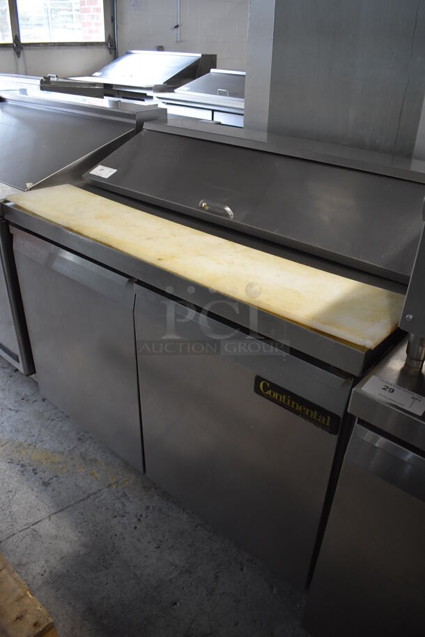 Continental SW48-12 Stainless Steel Commercial Sandwich Salad Prep Table Bain Marie Mega Top on Commercial Casters. 115 Volts, 1 Phase. 48x31x42. Tested and Working!