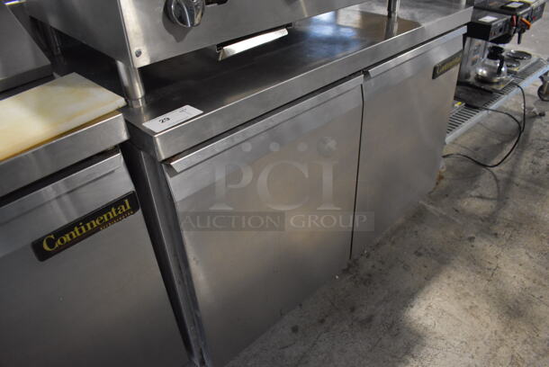 Continental SW48-SS Stainless Steel Commercial 2 Door Work Top Cooler on Commercial Casters. 115 Volts, 1 Phase. 48x30x40. Tested and Working! - Image 3 of 6