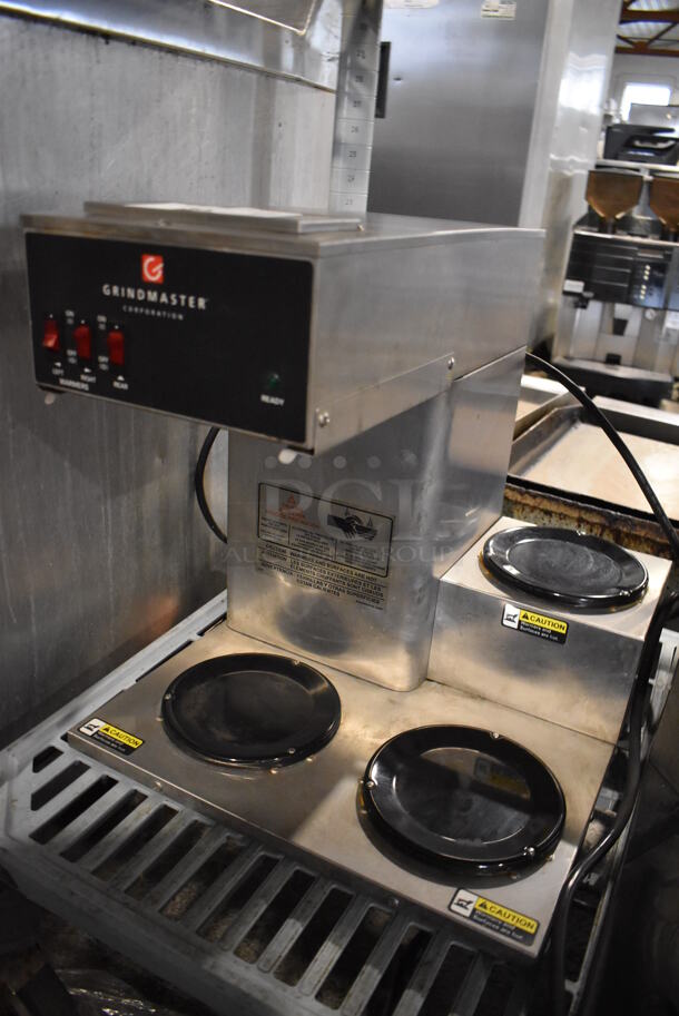 Grindmaster BL-3PW Stainless Steel Commercial 3 Burner Coffee Machine. 120 Volts, 1 Phase. 16x17x16 - Image 2 of 4